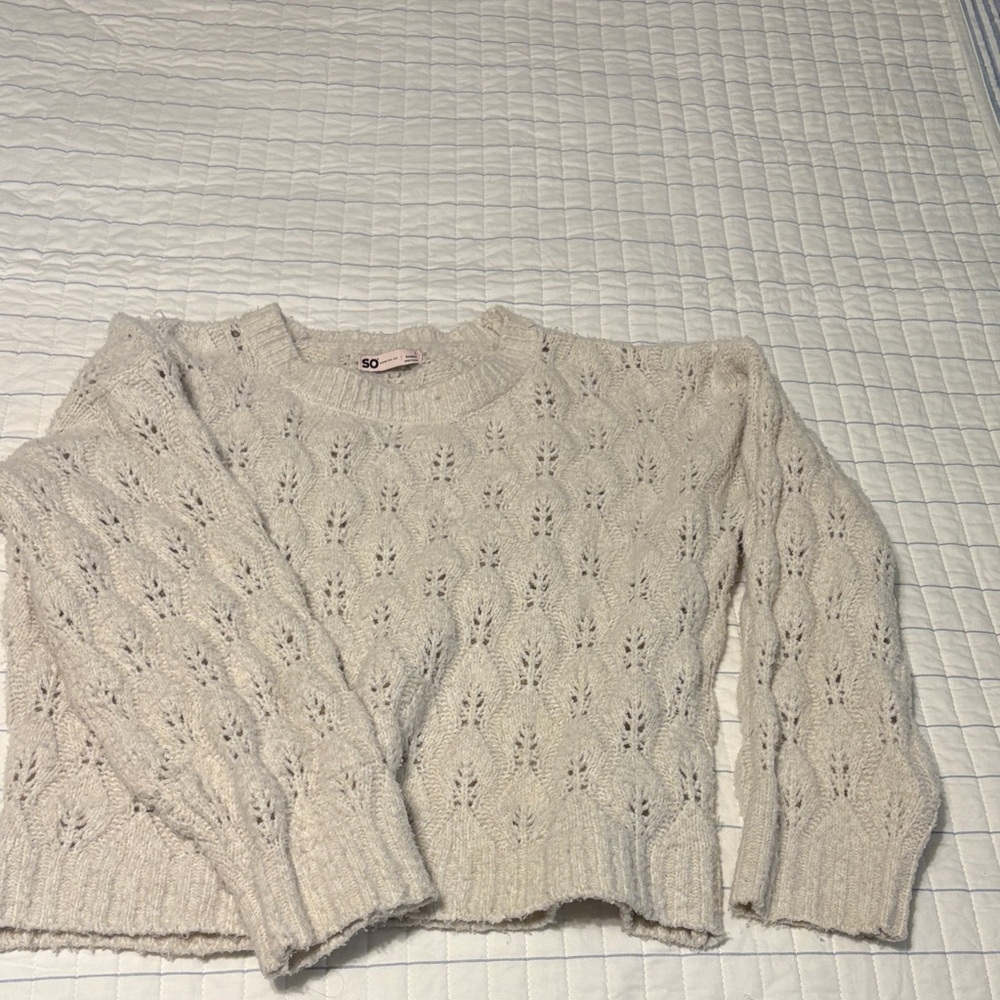 SO Women's Textured Cream Sweater